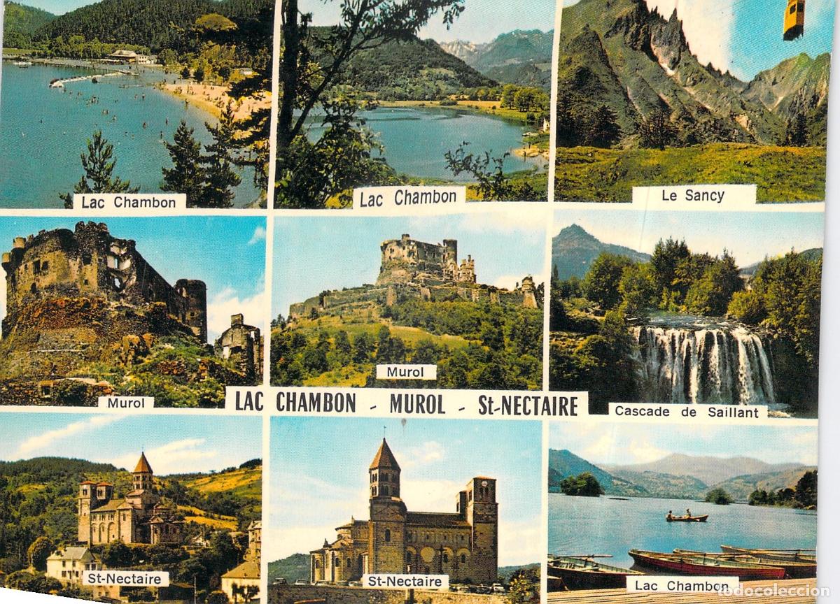 Postales: Postal Multi-vistas de Auvergne: Lac Chambon, Murol y St-Nectaire