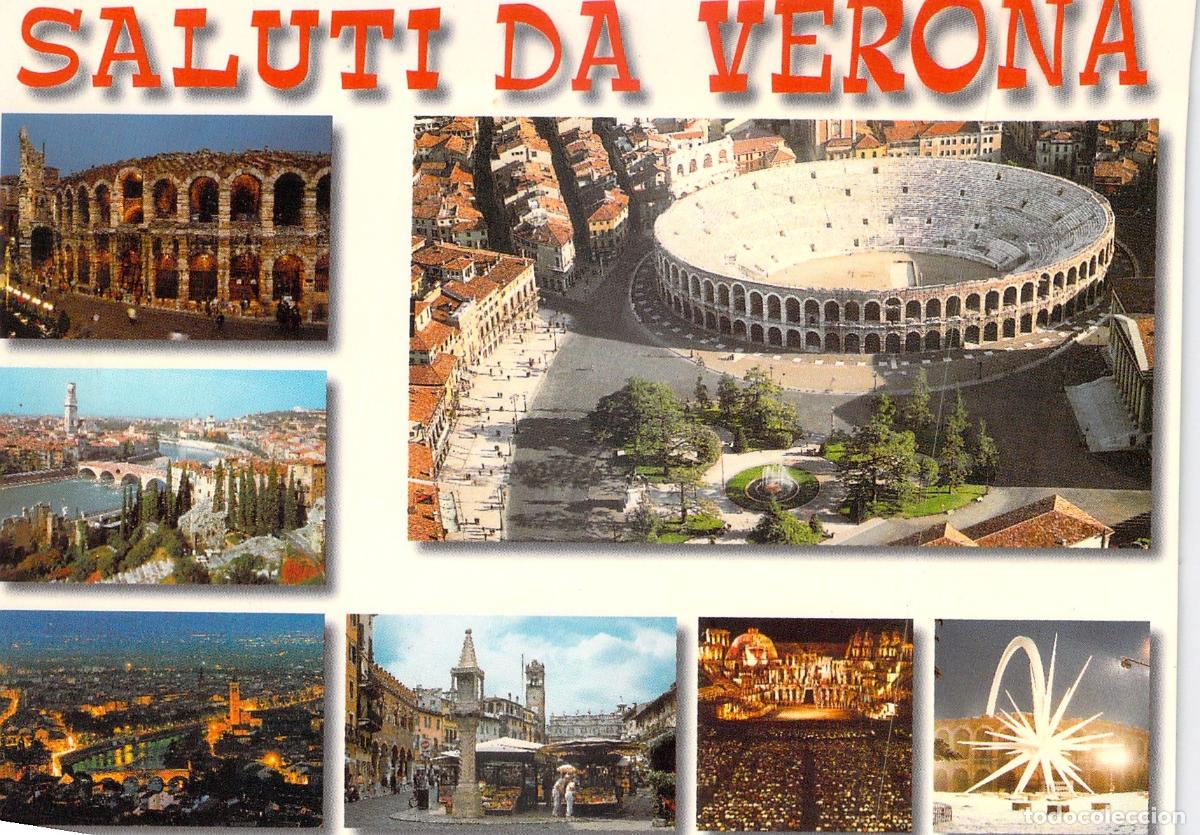 Postales: Postal Multivista de Verona, Italia: Arena y Monumentos Hist&oacute;ricos