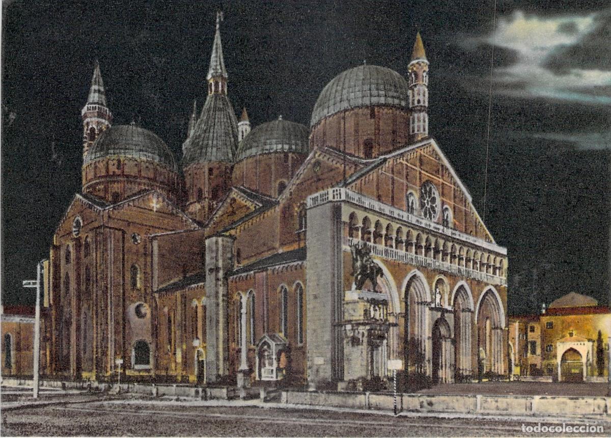 Postales: Postal de la Bas&iacute;lica de San Antonio en Padua, Italia - Vista Nocturna