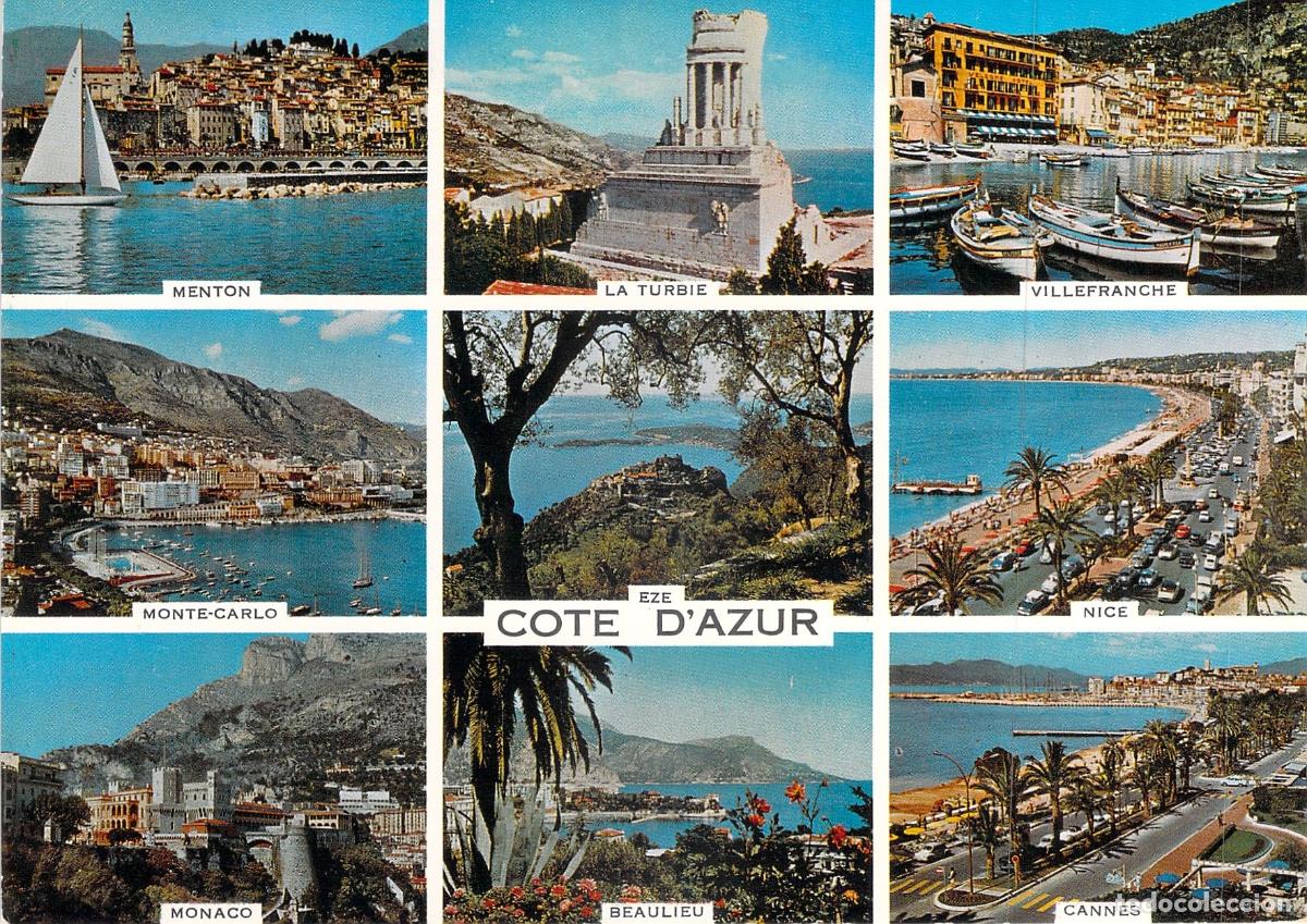 Postales: Postal Multivista de la Costa Azul Francia Menton Niza Cannes M&oacute;naco