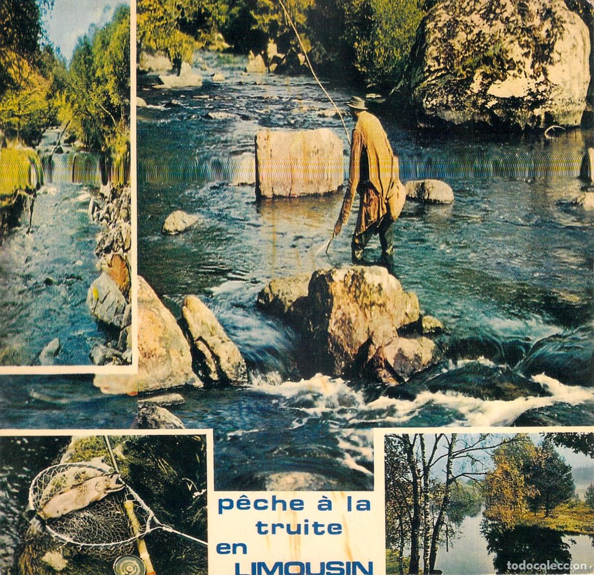 Postales: Postal Escenas de Pesca de Trucha en Limousin Francia
