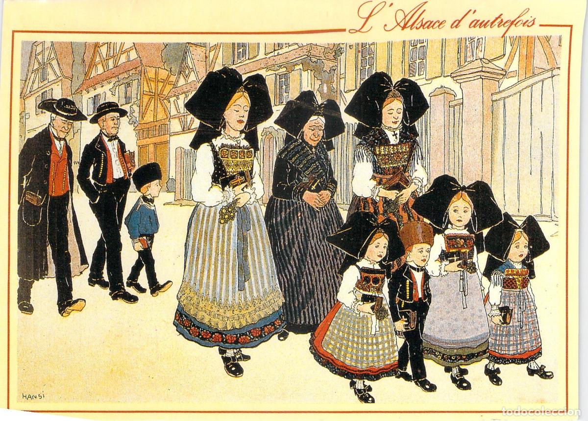 Postales: Postal Ilustraci&oacute;n Hansi L'Alsace d'autrefois Trajes Tradicionales