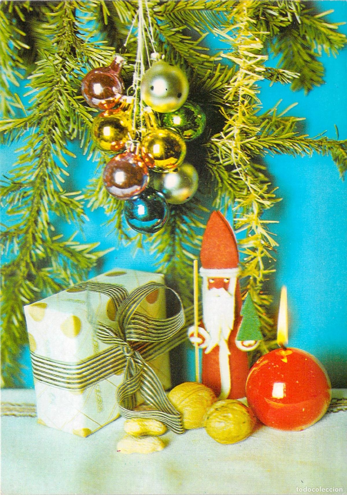 Postales: Postal de Navidad con Pap&aacute; Noel y Adornos Navide&ntilde;os Polaca