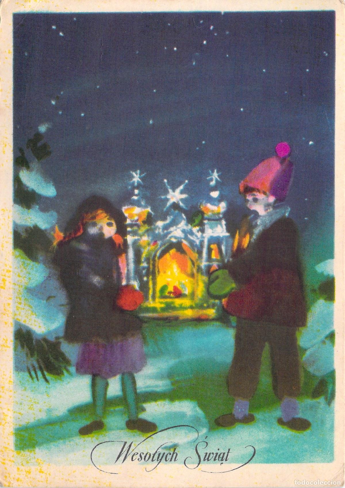 Postales: Postal de Navidad Polaca Ilustraci&oacute;n de Janusz Grabiański