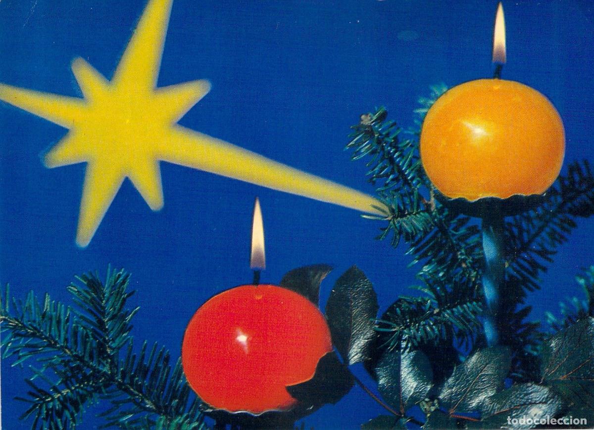 Postales: Postal de Navidad con Velas y Estrella de Bel&eacute;n