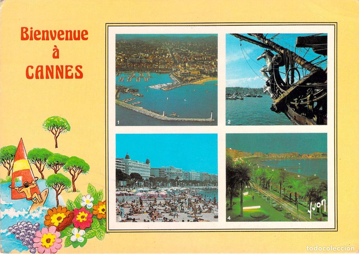 Postkarten: Postal de Cannes - Vistas de la Croisette y el Puerto Viejo
