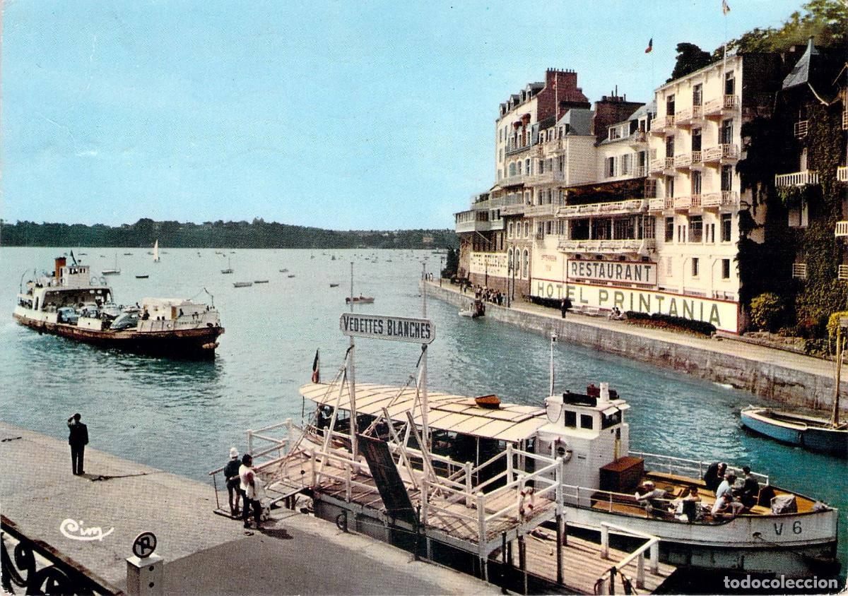 Postais: Postal de Dinard: Hotel Printania y Embarcaciones Vedettes Blanches