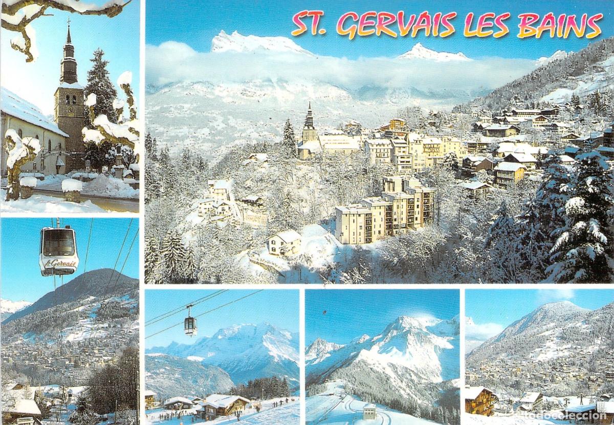 Postales: Postal de Saint-Gervais-les-Bains, Alta Saboya, Francia en Invierno