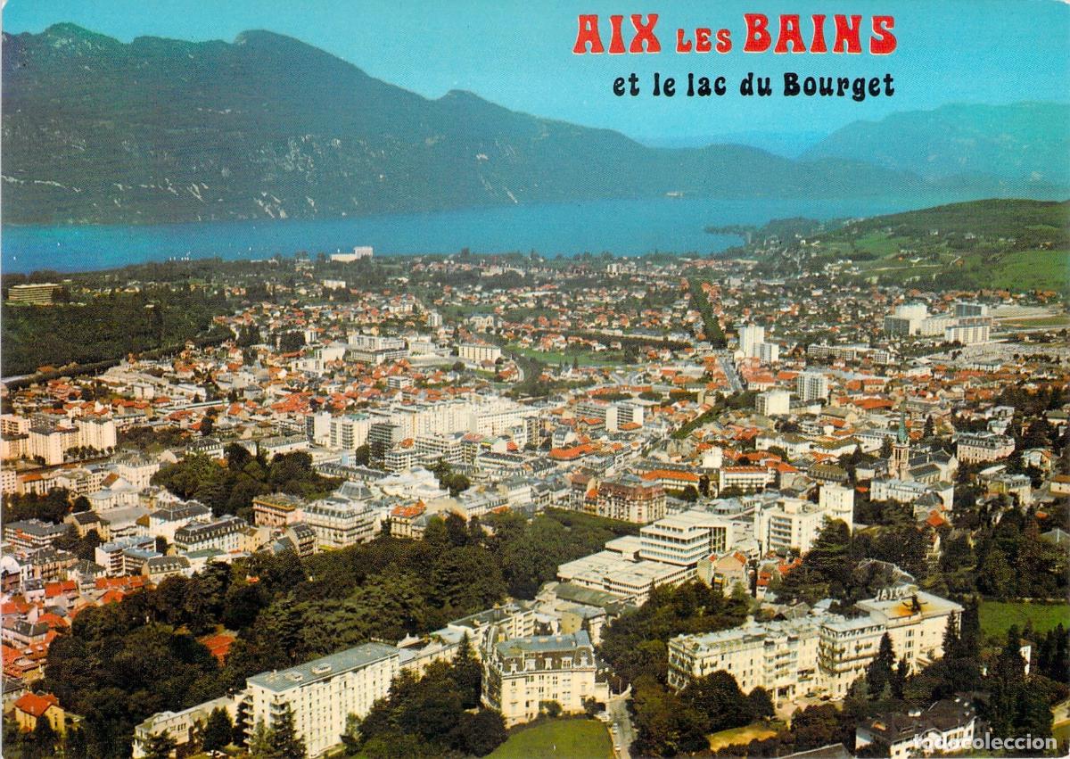 Postales: Postal de Aix-les-Bains y el Lago del Bourget, Saboya, Francia