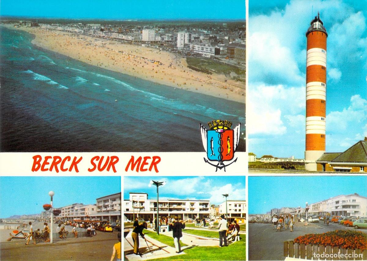 Postales: Postal de Berck-sur-Mer, Francia - Faro y Vistas de la Playa