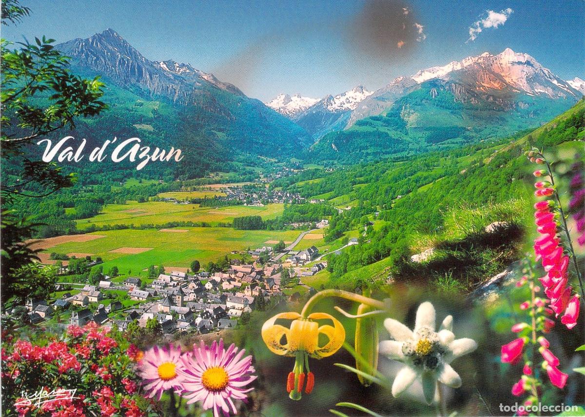 Postales: Postal de Val d'Azun, Pirineos Franceses y Flores de Monta&ntilde;a