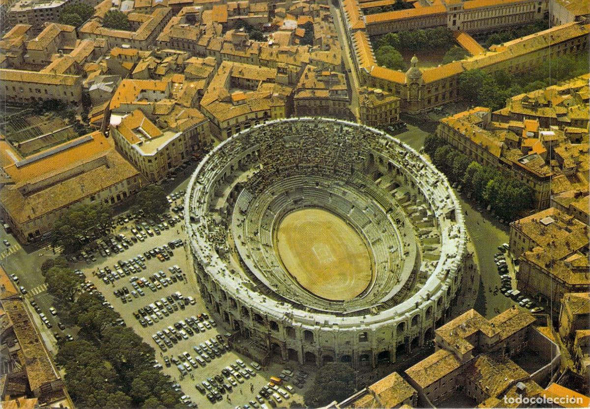 Postales: Postal Ar&egrave;nes de N&icirc;mes Vista A&eacute;rea Francia