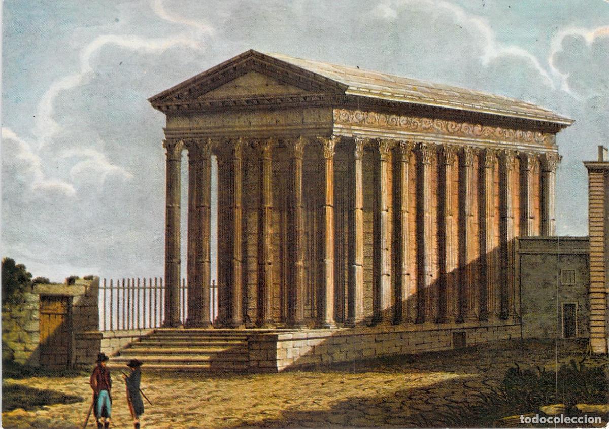 Postales: Postal de la Maison Carr&eacute;e de Nimes, Templo Romano del Siglo I