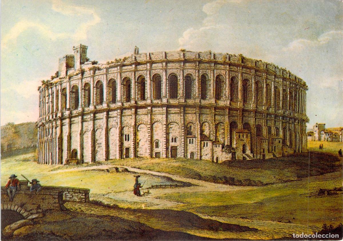 Postales: Postal de las Arenas de Nimes seg&uacute;n Grabado de Cornelis Apostool