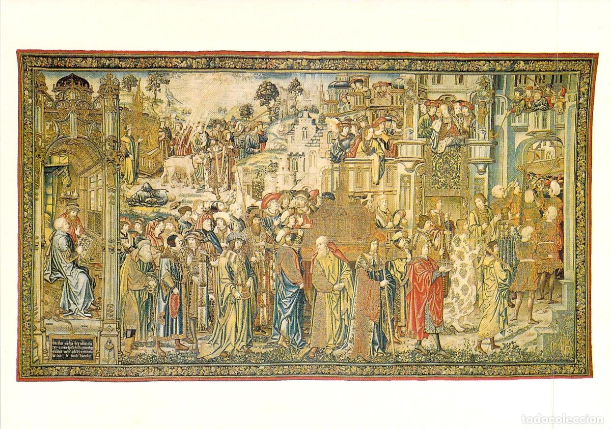 Postales: Postal del Tapiz Historia de David, Mus&eacute;e de la Renaissance &Eacute;couen