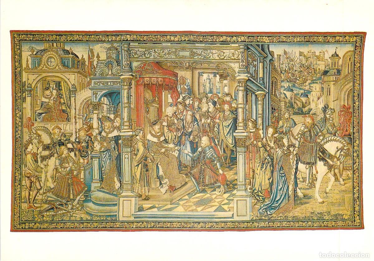 Postales: Postal Tapiz del Renacimiento: Historia de David y Betsab&eacute;, &Eacute;couen