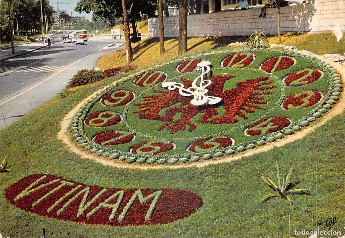 Postales: Postal Reloj de Flores en Besan&ccedil;on, Francia - Doubs