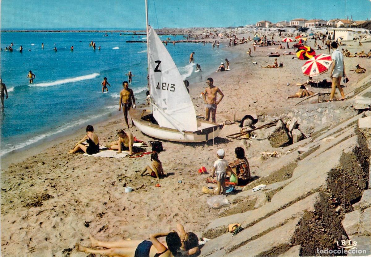 Postales: Postal de la playa en Les Saintes-Maries-de-la-Mer, Francia