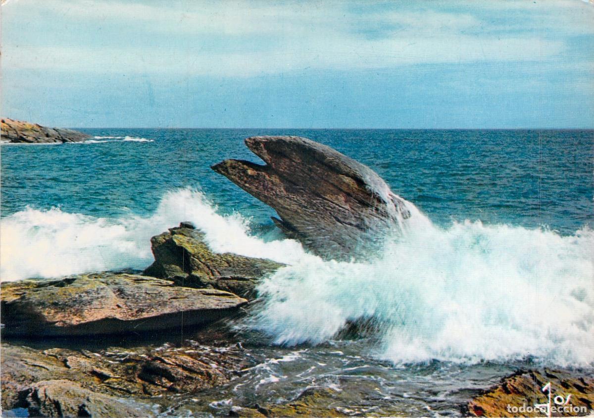 Postales: Postal de Quiberon, Breta&ntilde;a: Roca L'Aigle en un D&iacute;a de Tormenta