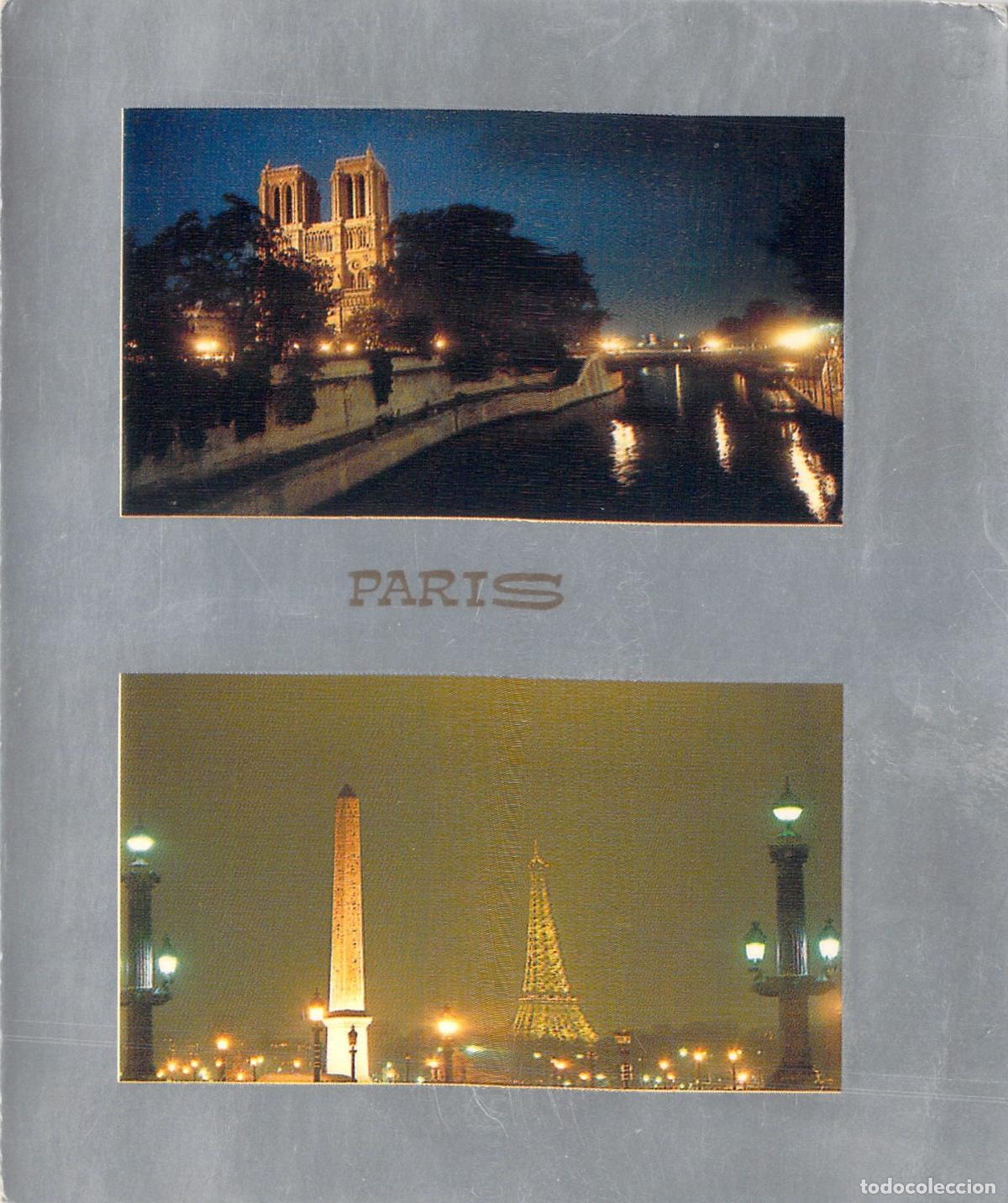 Postales: Postal de Par&iacute;s de Noche: Notre-Dame y Plaza de la Concordia