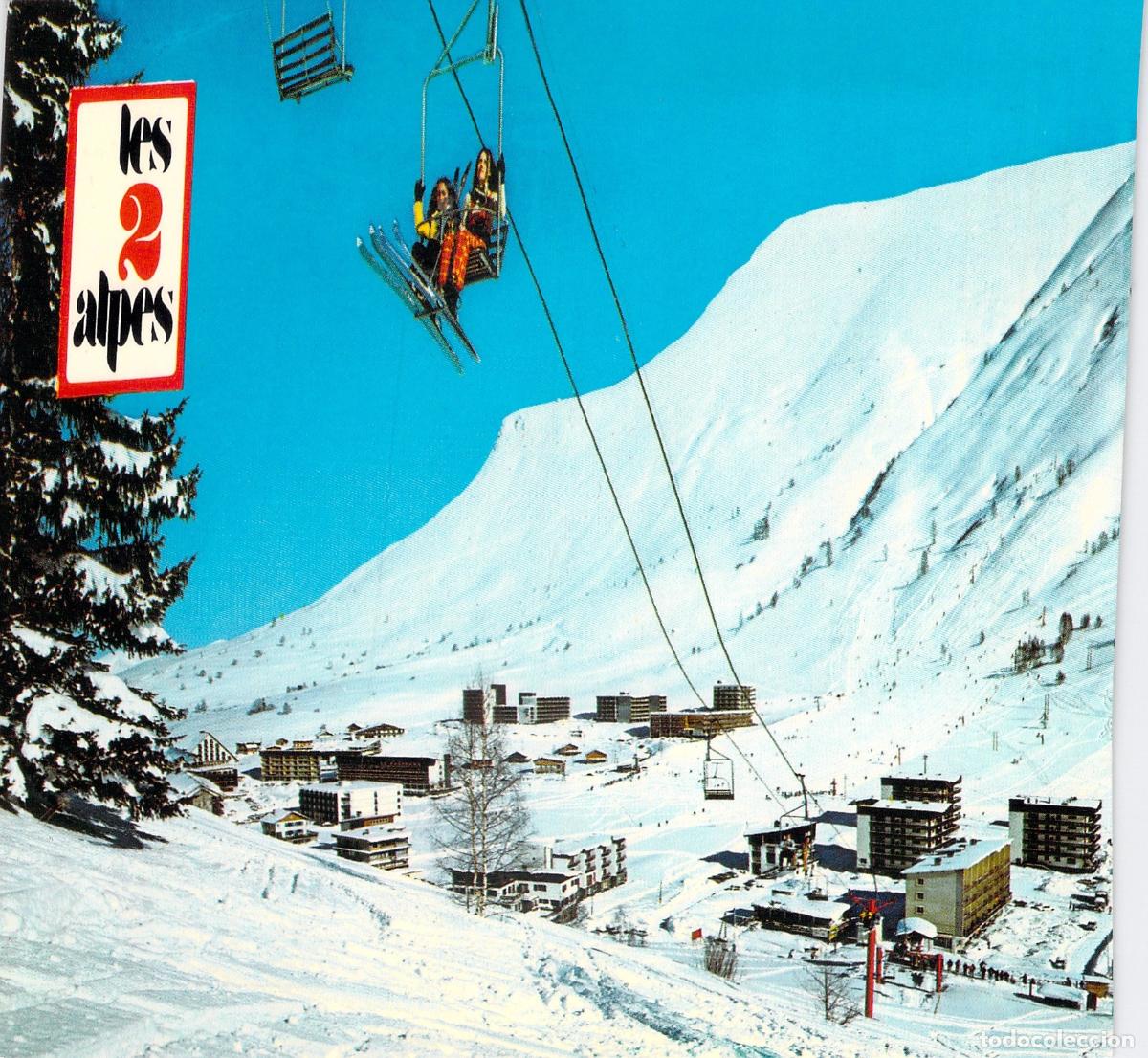 Postales: Postal de Les Deux Alpes en Francia con Telesilla y Paisaje Nevado