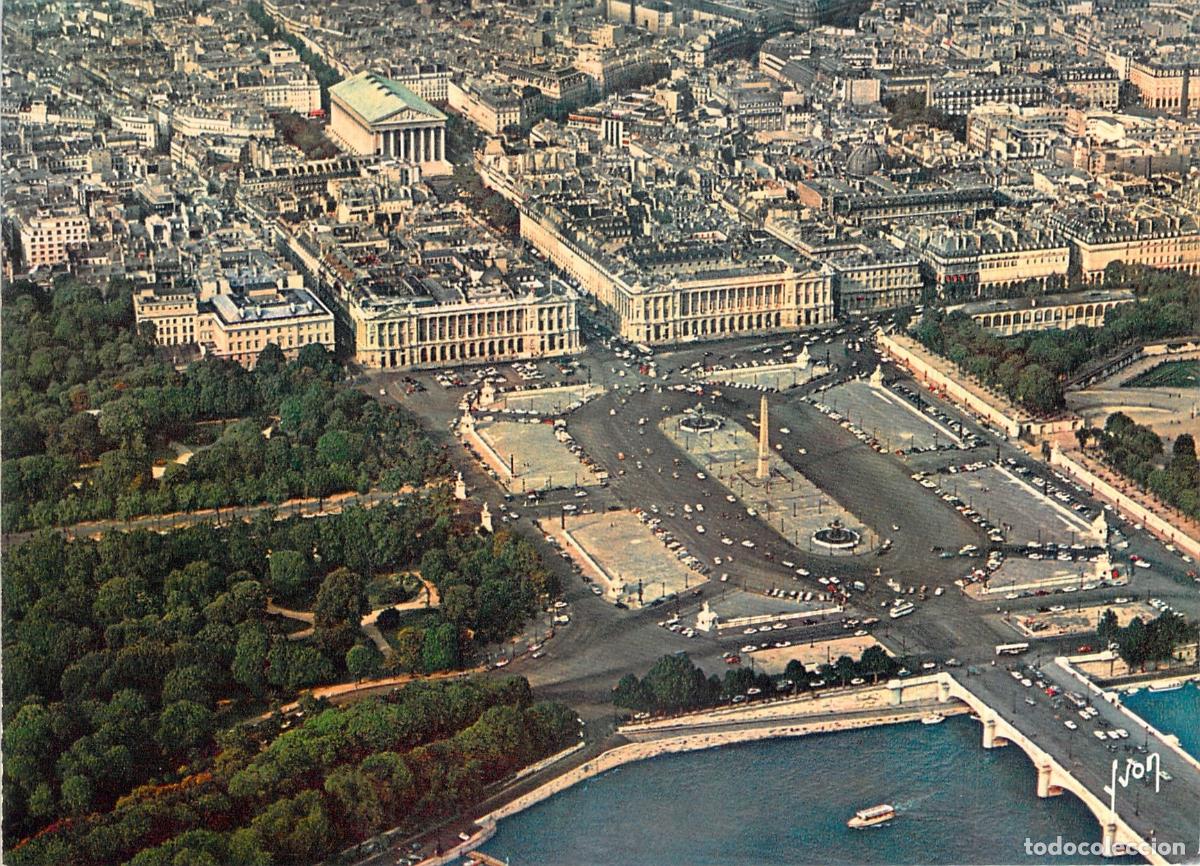 Postales: Postal de la Plaza de la Concordia y R&iacute;o Sena en Par&iacute;s, Vista A&eacute;rea