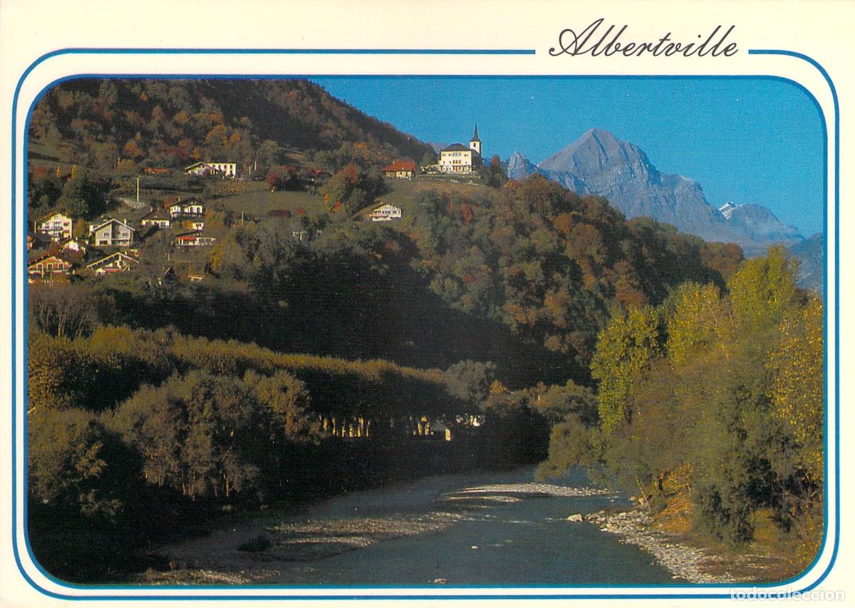 Postales: Postal de Albertville, Saboya: R&iacute;o Arly y Monte Charvin