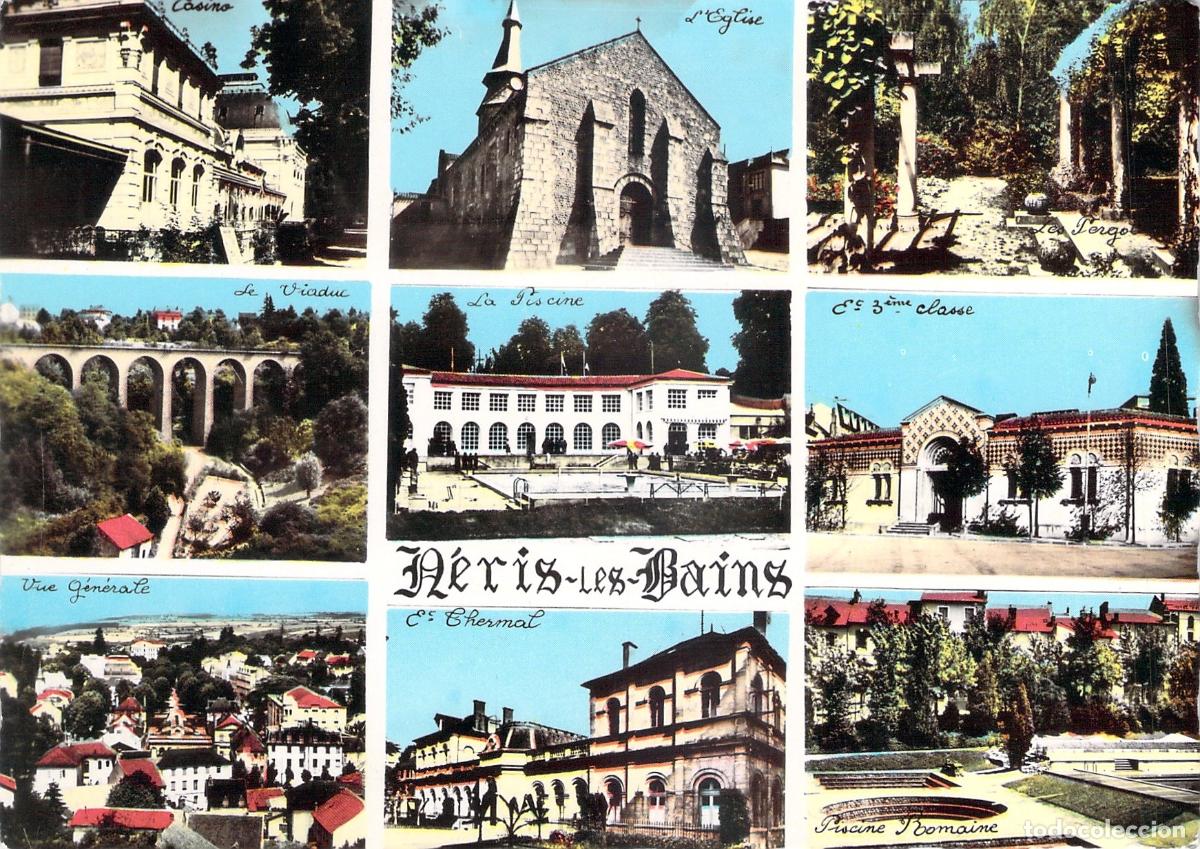 Postales: Postal de N&eacute;ris-les-Bains, Allier, Francia - Multi-vistas de la Ciudad