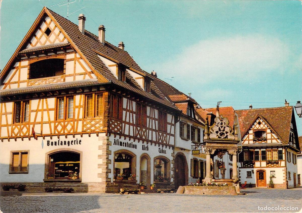 Postales: Postal de la Plaza del Ayuntamiento en Boersch, Alsacia