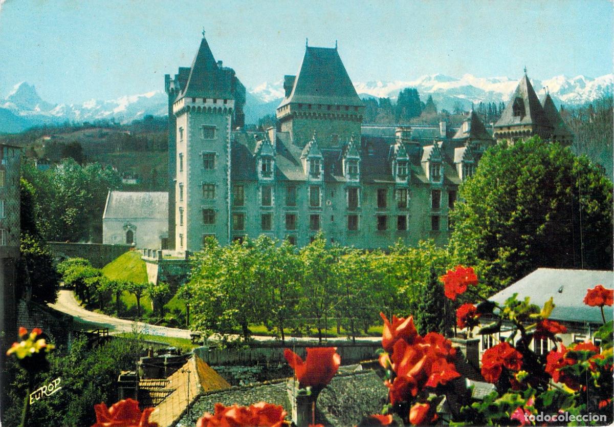 Postales: Postal del Castillo de Pau en B&eacute;arn, Francia