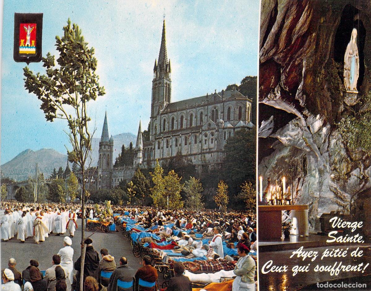 Postales: Postal de Lourdes: Bendici&oacute;n de los Enfermos y Gruta de la Virgen