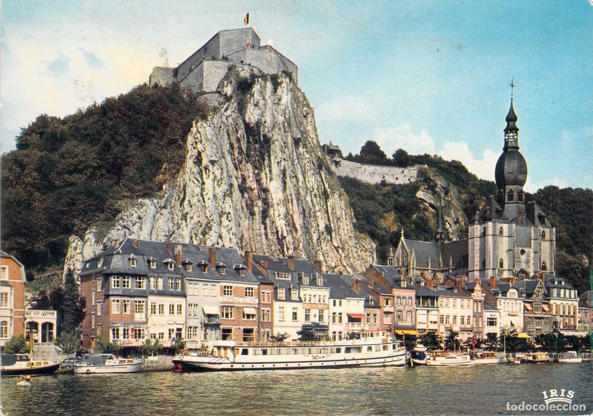 Postais: Postal Panor&aacute;mica de Dinant, Ciudadela y Colegiata sobre el R&iacute;o Mosa