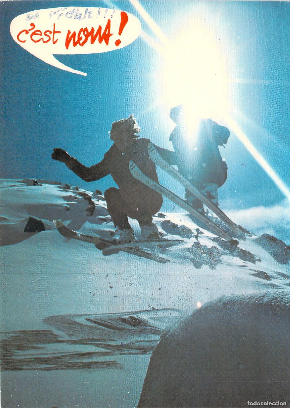 Postales: Postal de Esquiadores Saltando en Val Thorens, Alpes Franceses