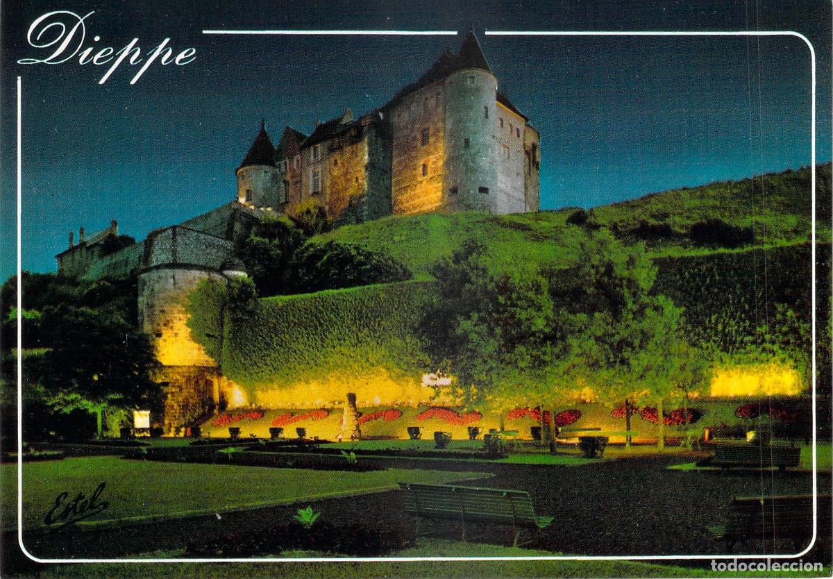 Postales: Postal Castillo de Dieppe Iluminado - Normand&iacute;a, Francia