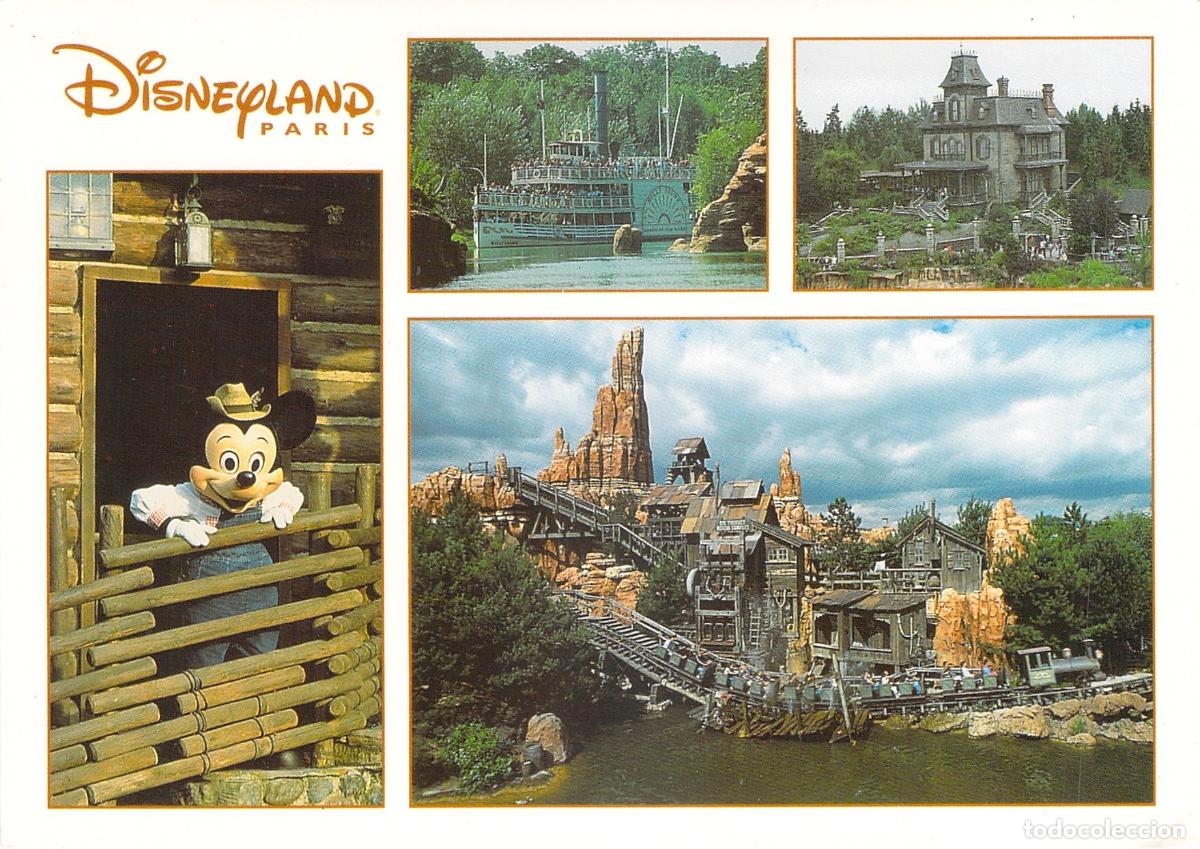 Postales: Postal de Disneyland Paris Frontierland con Mickey Mouse y Atracciones