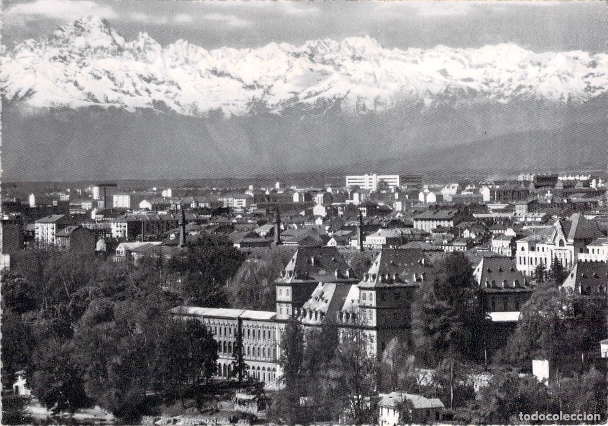 Postales: Postal de Tur&iacute;n Italia Panorama con los Alpes Nevados