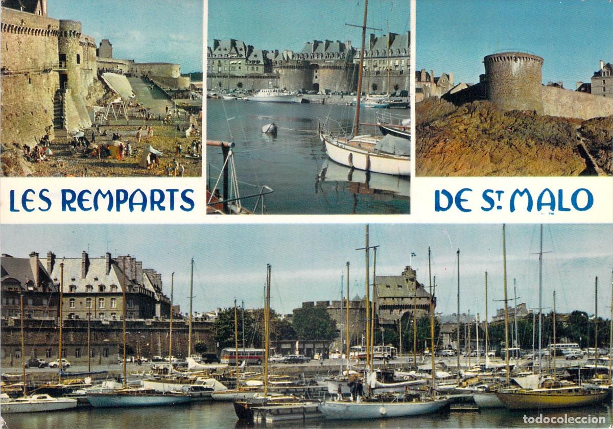 Postales: Postal de Saint-Malo, Breta&ntilde;a: Murallas, Castillo y Puerto Deportivo
