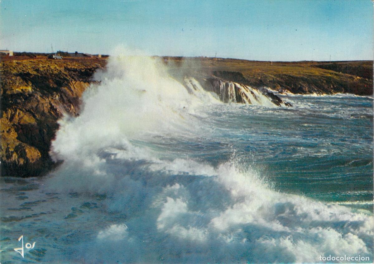 Postales: Postal de Quiberon, Breta&ntilde;a - Olas en la Costa Salvaje