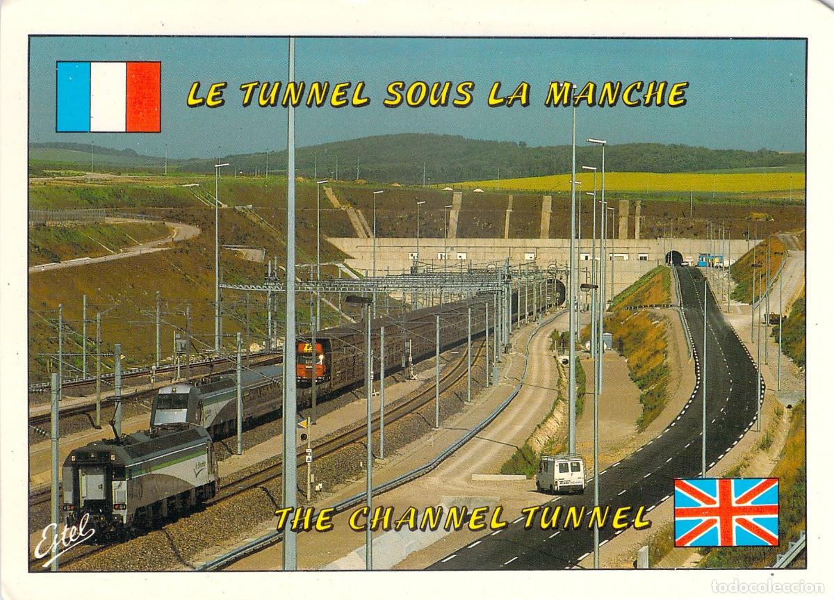 Postales: Postal Eurot&uacute;nel Sangatte Terminal Franc&eacute;s Canal de la Mancha