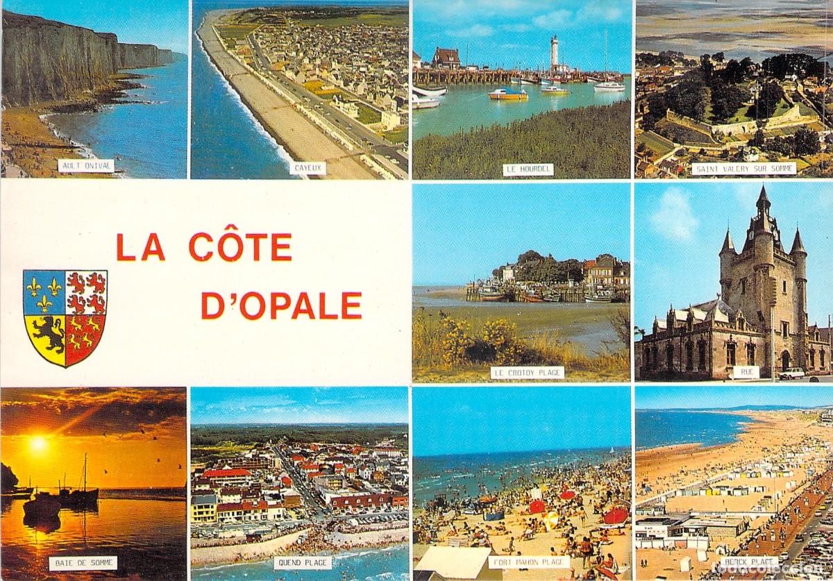 Postales: Postal de Vistas M&uacute;ltiples de la Costa de &Oacute;palo, Francia