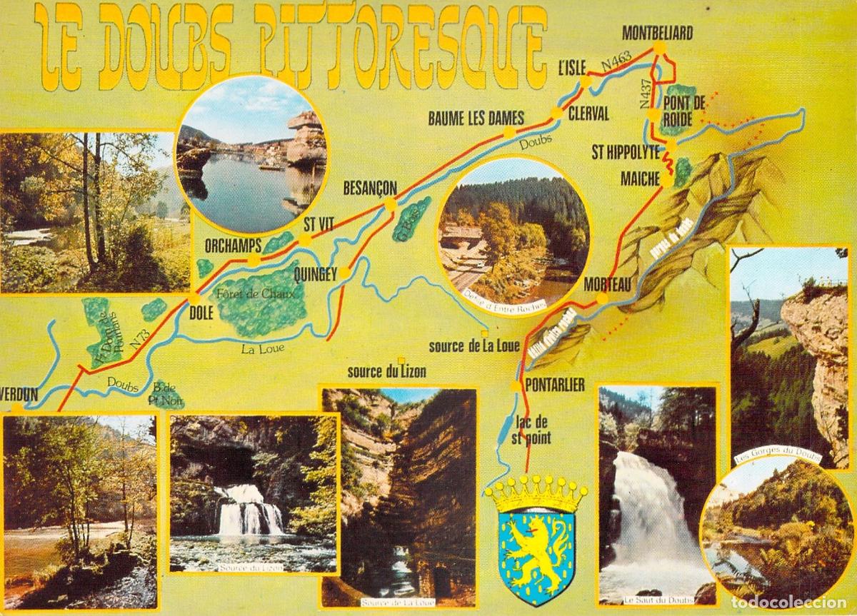 Postales: Tarjeta Postal Mapa Ilustrado Le Doubs Pittoresque Francia