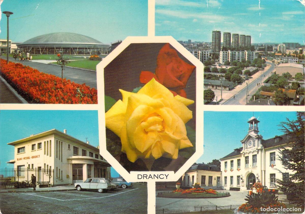 Postales: Postal Multi-vista de Drancy, Francia - Ayuntamiento y Estaci&oacute;n