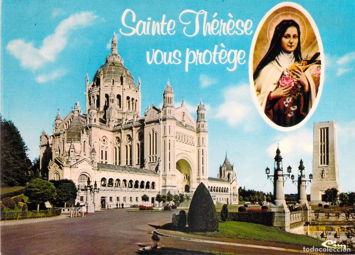 Postales: Postal Bas&iacute;lica de Santa Teresa de Lisieux y Retrato de la Santa