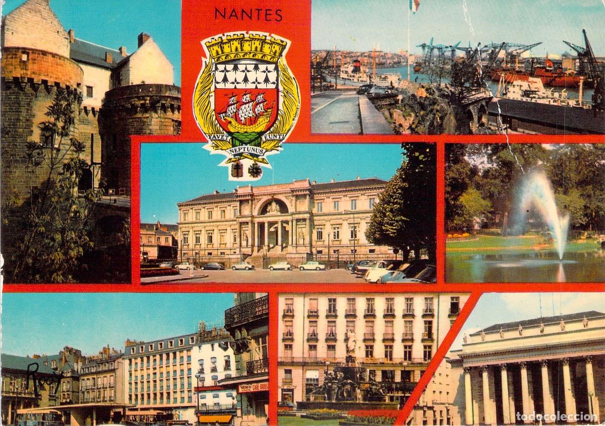 Postales: Postal de Nantes Francia con Vistas de Monumentos y Escudo