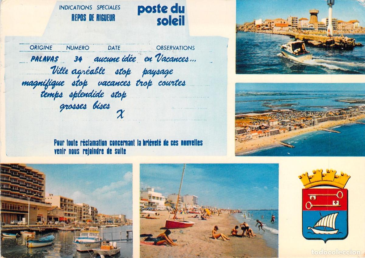 Postales: Postal de Palavas-les-Flots, H&eacute;rault, Francia - Multivista y Escudo