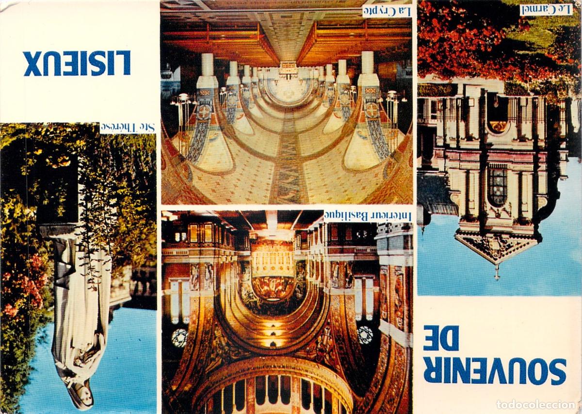 Postales: Postal Multivista de Lisieux: Bas&iacute;lica, Cripta y Santa Teresa