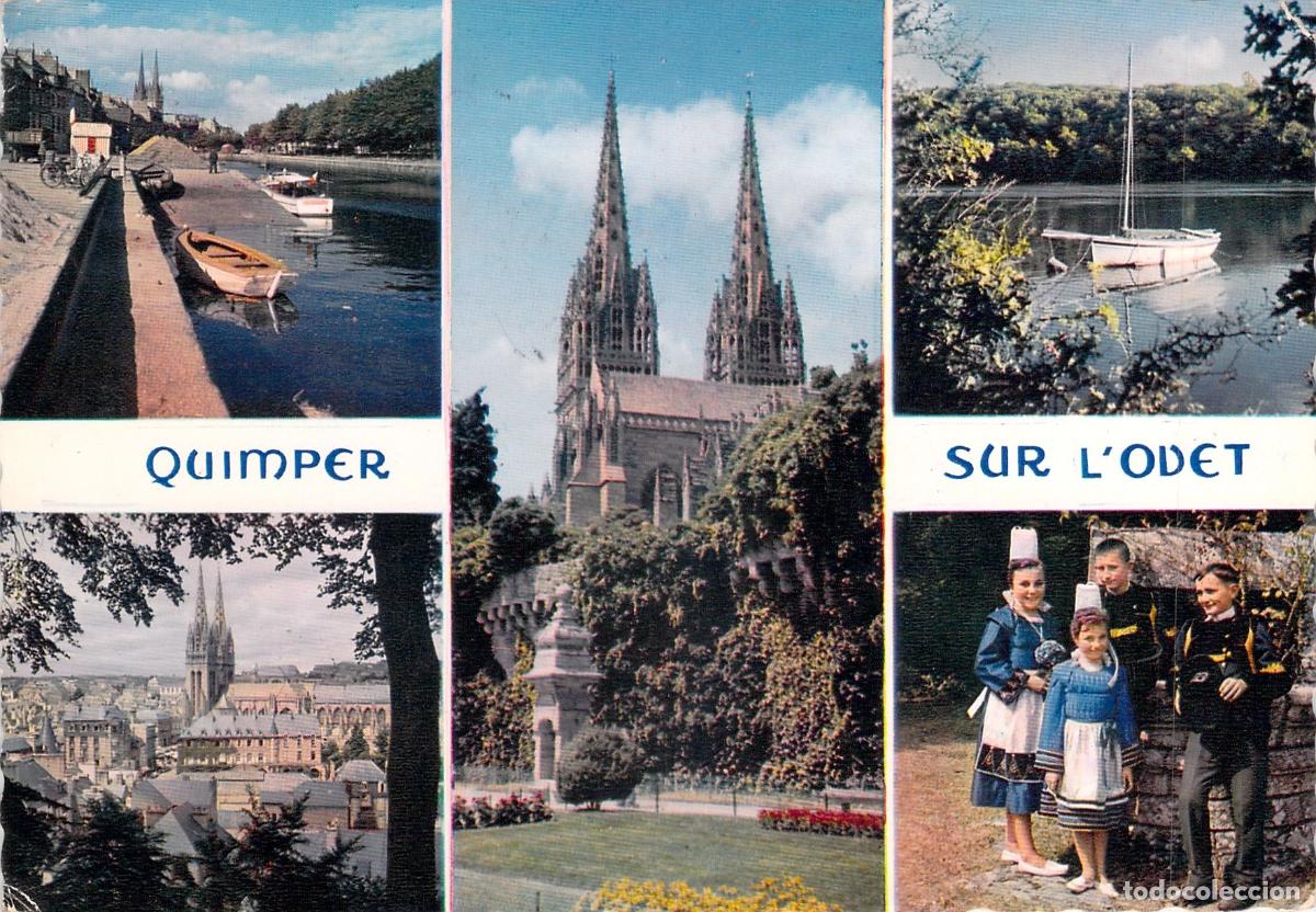 Postcards: Postal Multivista de Quimper sur l'Odet y Catedral de Breta&ntilde;a