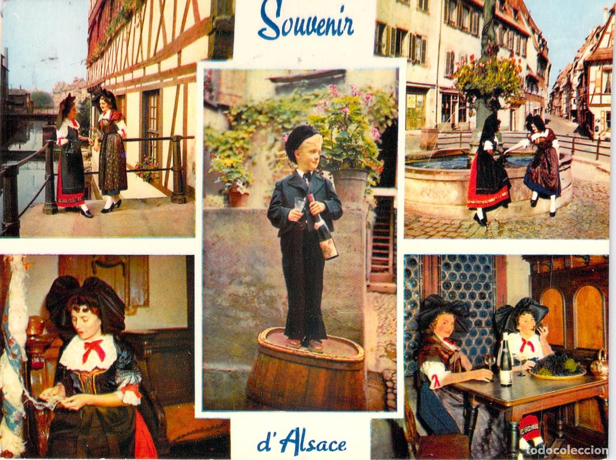 Postales: Postal Souvenir de Alsacia Trajes T&iacute;picos y Escenas Tradicionales