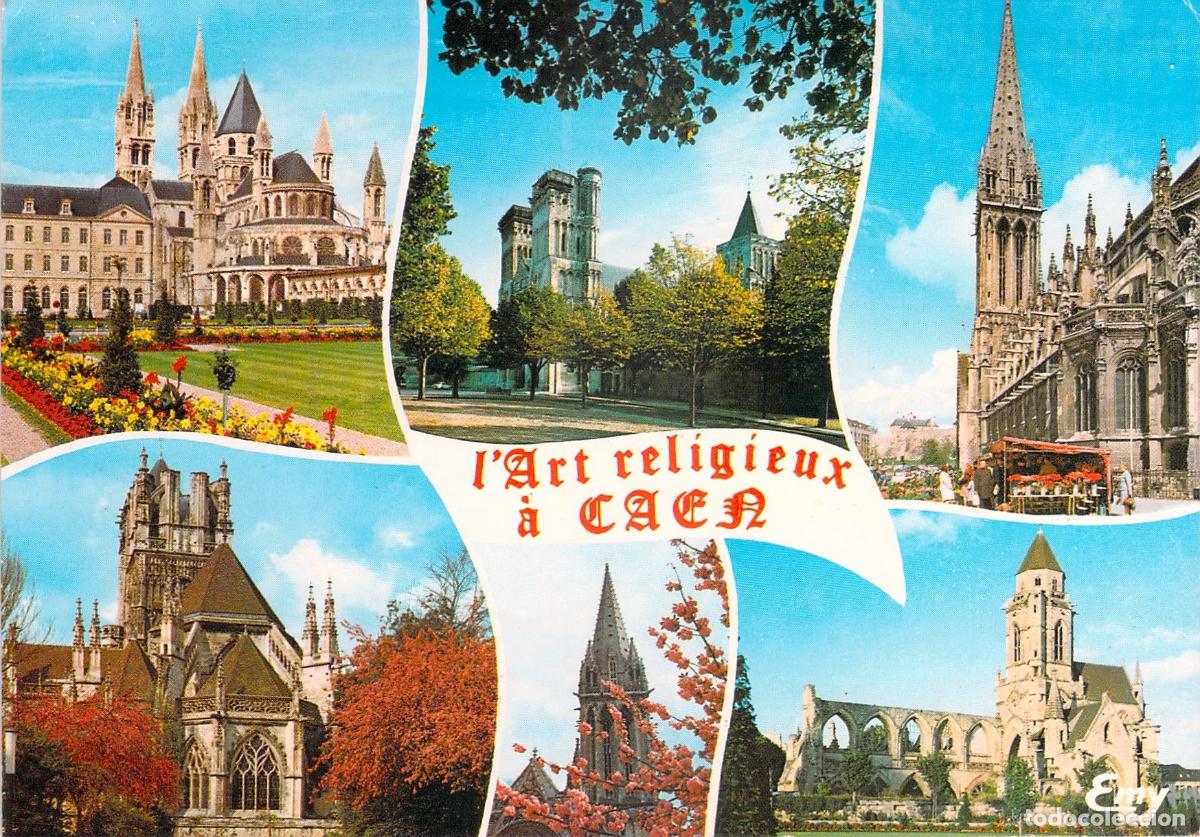 Postales: Postal de Arte Religioso en Caen, Calvados, Francia