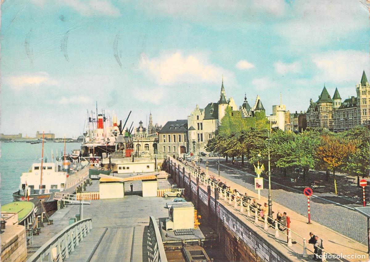 Postales: Postal de Amberes B&eacute;lgica Barcos Flandria y Vista del Puerto